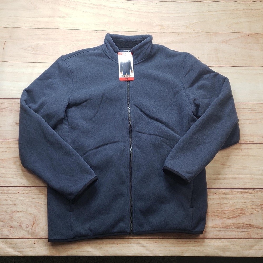 NEW 32° HEAT Jacket Mens M Blue Sherpa Lined Full Zip Insulated Thermal Pockets